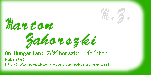 marton zahorszki business card